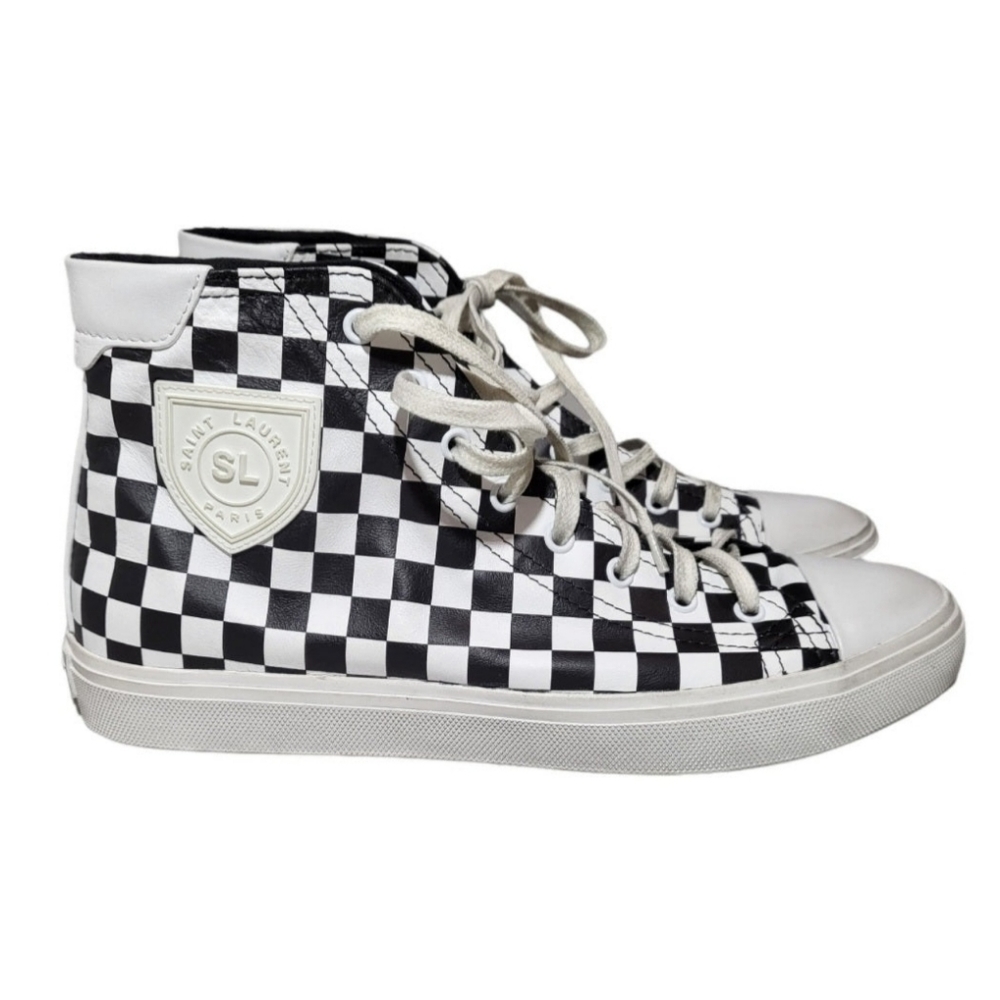 Saint Laurent Sneakers Women's Checkerboard Hightop Leather